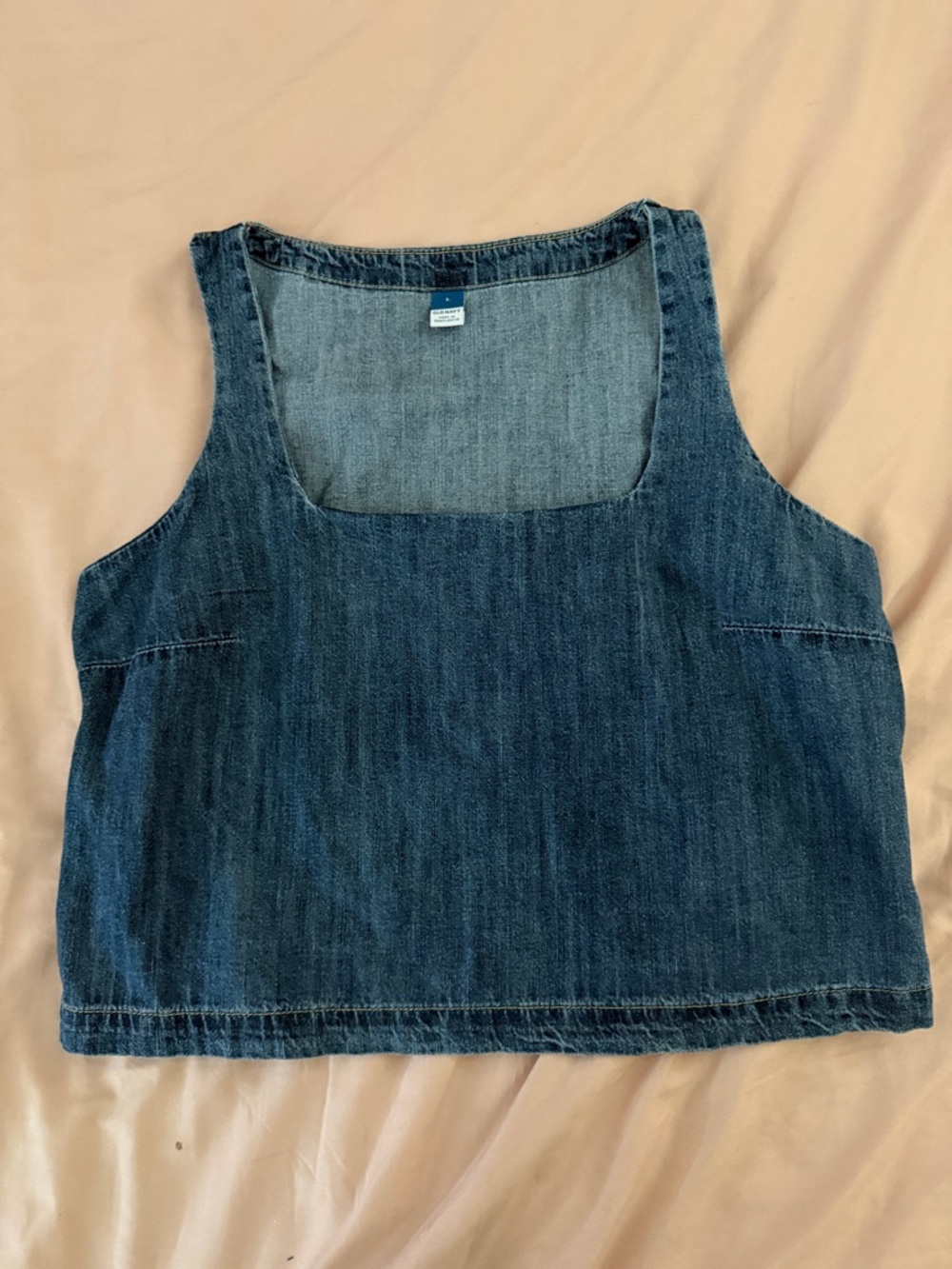 Old Navy Denim Square Neck Tank Top - Dark Blue